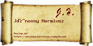 Jánossy Hermiusz névjegykártya